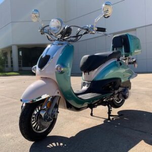 Trailmaster Sorrento 150A Retro Design Scooter, Electric & Kick Start, Aluminum Wheels For Sale - Image 4